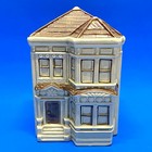 Vintage Otagiri Omc Ceramic Victorian House Coin Bank Hand Painted 1980 6 h Euc