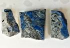 Lapis Lazuli Pre-cut Slab Lot 59grams 3pcs 38-30mm Chile Andes Mountains