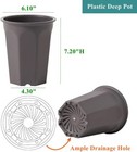 Bangqiao 8 Pack 6 10 Inch Plastic Deep Nursery And Seedling Inch  Gray 