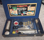 1938 A c  Gilbert Erector Set    the Great New Erector    Blue Metal Case W parts