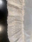 Vintage White Eyelet Decked Crib Skirt 6 1 2  Drop With Free Eyelet Top Sheet