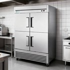 54 commercial Freezer 49cu ft 4 Door Stainless Steel -8 0    Air Cooling 6 Shelves