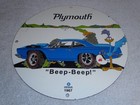 Vintage 1967 Plymouth Road Runner 11 3 4  Porcelain Metal Car Gasoline Oil Sign 