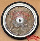 Vintage Lowrider 16  Square Twisted Chrome Continental Kit W  16  Whitewall Tire