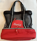 Vintage Coca Cola Mesh Cooler Bottom Bag Tote Red Black