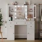 Vanity Desk With Lighted Mirror   Power Outlet  Dressing Table Makeup Bedroom