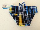 Speedo Powerflex Eco Sapphire gold Laser Sticks Men s Swim Race Brief Nwt