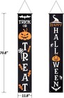 Halloween Outdoor Banners - Trick Or Treat Decorative Hanging Orange white 
