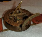 Antique British Military Prismatic Pocket Compass  Solid Brass Marine Navigation