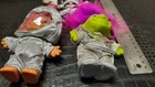 Vintage Silver  green Space Troll Dolls
