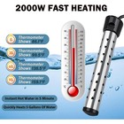 2000w 110v Water Heater Portable Electric Immersion Element Bucket Boiler Travel