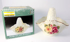 Vintage Porcelain  Basket With Floral Details   New Old Stock