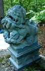 Lg Stone Foo Dogs Chinese Carved On Bases Fantastic