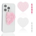  2pcs Heart Suction Phone Grip Silicone Suction Phone Case Heart Suction Cup 