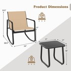 3 Piece Patio Rocking Set 2 Rocking Bistro Chairs   Glass-top Table For Porch