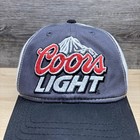 Coors Light Hat Cap Snap Back Mens Black Gray White Embroidered Beer Advertising