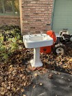 1930   s-1950   s  Cast Iron  White Porcelain Pedistal Sink