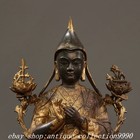 11 8  Old Tibet Copper Gold Guru Padmasambhava Rinpoche Statue