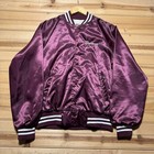 Vintage 80s Riverboat Full Button Graphic Satin Bomber Jacket Usa Made - Small