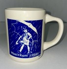 Vintage Morton Salt 1921 Umbrella Girl Ceramic Coffee Mug When It Rains It Pours