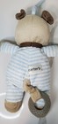 Carters My 1st Puppy Musical Crib Pull 11  Plush Blue Stripe Pjs Brahms Lullaby