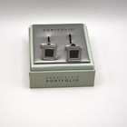 New  Perry Ellis Cuff Silver And Gray Cuff Links