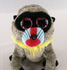 Ty Beanie Boo 6  Wasabi Baboon Plush Monkey Stuffed Glitter Eyes Tysilk 2019