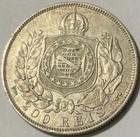 1868 Brazil 200 Reis Silver Coin