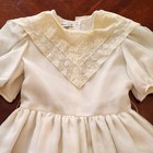 Vtg Malley   Co  Girls Dress Size 8 Ivory Lace Collar Confirmation Flower Girl