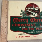 Vintage Merry Christmas Carols Sheet Music By Walter Kirby Piano Schirmer 1945