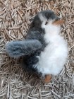 Penguin From Alpaca Fur Plush Very Soft 7    Gray And White 