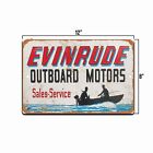 New Tin Sign Evinrude Outboard Motor Vintage Aluminum Metal Sign 8x12