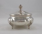 Rare Stylish Sugar Bowl With Lid In Baroque Style Made Of 925 Sterling Silver