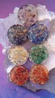 Orgone Chakra Crystal  Disc Set With Flower Of Life  Chakra Balancing Set