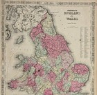 1864 England   Wales  Map Original  25x16  Manchester Cornwall London Railroads