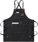 Heavy Duty Canvas Kitchen Chef Cooking Apron Cross-back Adjustable Bib 3 Pockets