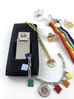 Rainbow Girls Service Pins  Charm Bracelet  Money Clip     Lot Of 15   Vg   Nos
