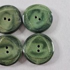 6 Vintage 1 1 8  Modified Triangle Carved Green 2 Hole Buttons 1940s-50s 