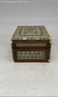 Middle Eastern Brown White Rectangle Shape Decorative Inlaid Jewelry Box