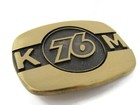 Union 76 Belt Buckle Km Solid Bronze Vintage
