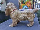 Antique Hubley Cast Iron Cocker Spaniel Dog Door Stop 7  5lbs