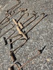  10  Vintage Antique  Rustic Hay Bale Metal Hooks 8 With Wood Handle Lot Of 17