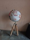 18  Big Modern Map Atlas World Globe With Wooden Tripod Stand Globe Floor Decor