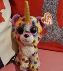 New 2019  Release Ty Beanie Boos - Giselle The Unicorn Leopard W  Horn - In Hand