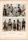 Traditional Dress Of Central Asia  mongolia   Tibet  - 1905 Antique Print