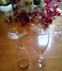 Ships Free 1950s Gold-rimmed Champagne Flutes   Set Of 2  Wedding  Bridal  
