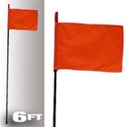 Firestik Black 6ft Whip Safety Flag With Orange Flag