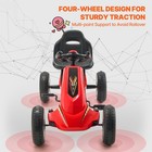 Go Kart For Kids 4 Wheels Pedal Ride On Toy Ages 3-8 Adjustable Seat 66 Lbs Load