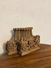 Antique Wooden Column Base Candle Holder   Hand-carved Architectural Salvage