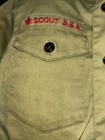 Vintage Olive Green Bsa Boy Scout Long  Sleeve Uniform Shirt  V97